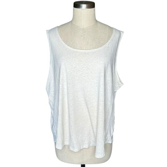 NA NIN Cream White Hemp Organic Cotton Knit Oversized Tank Top Women's One Size - Picture 1 of 7